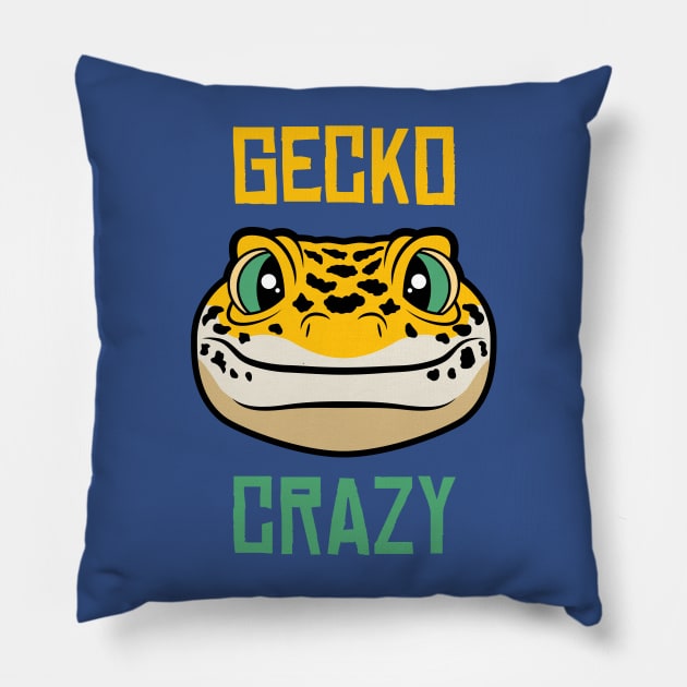 Gecko Crazy Pillow by danchampagne