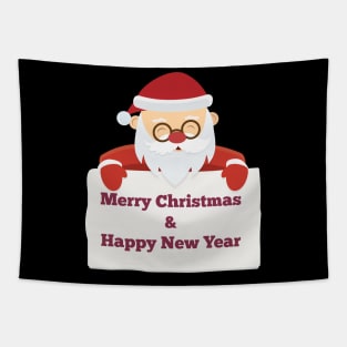 Santa Claus With Banner Tapestry