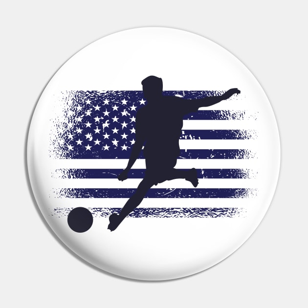 USA Soccer Fan Jersey Shirt American Flag Pin by Sal71