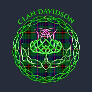 Davidson Scottish Tartan Celtic Thistle T-Shirt