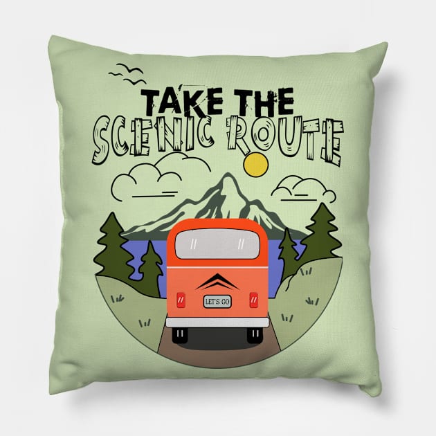 Take the Scenic Route Pillow by Blended Designs