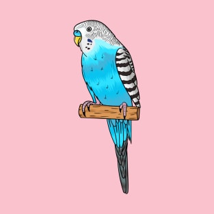 Blue budgerigar bird cartoon illustration T-Shirt