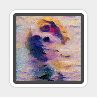 Cute puppy painting (pet, dog, pretty and hiking) Magnet