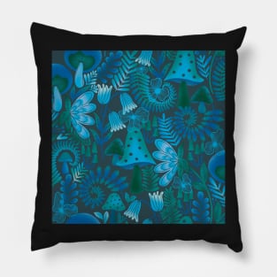 Twilight woods  moody ethereal flowers toadstools Pillow