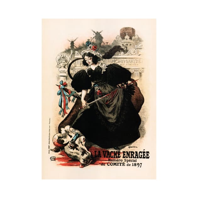 LA VACHE ENRAGEE The Mad Cow Journal Magazine 1897 Lithograph Poster by Auguste Roedel by vintageposters