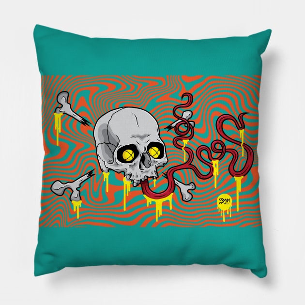 Skull and bones Pillow by VectorVerse