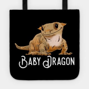 Smiling Crested Gecko, Cute Crestie Drawing, Dragon Gecko Tote