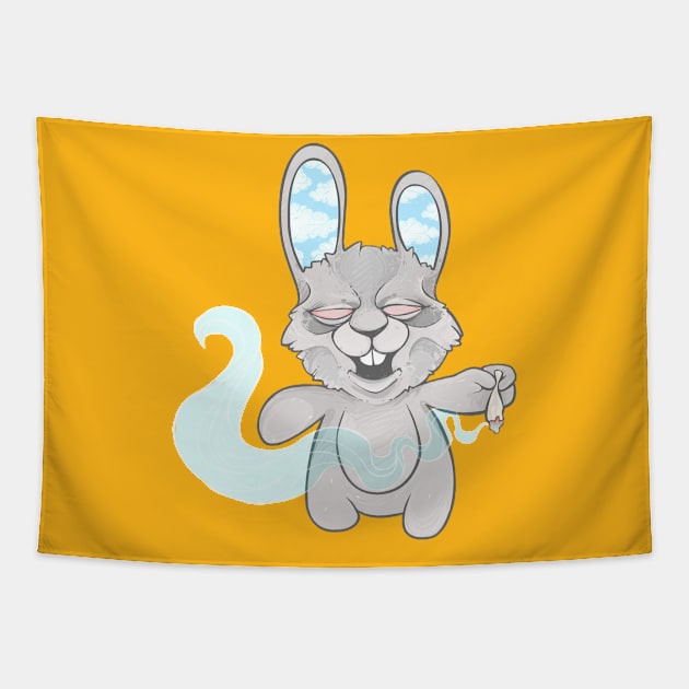 Funy Bunny T-Shirt Tapestry by izzigift