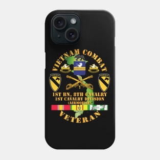 Vietnam Combat Cavalry Veteran w 1st Bn - 8th Cav COA - 1st Cav Div SSI Phone Case