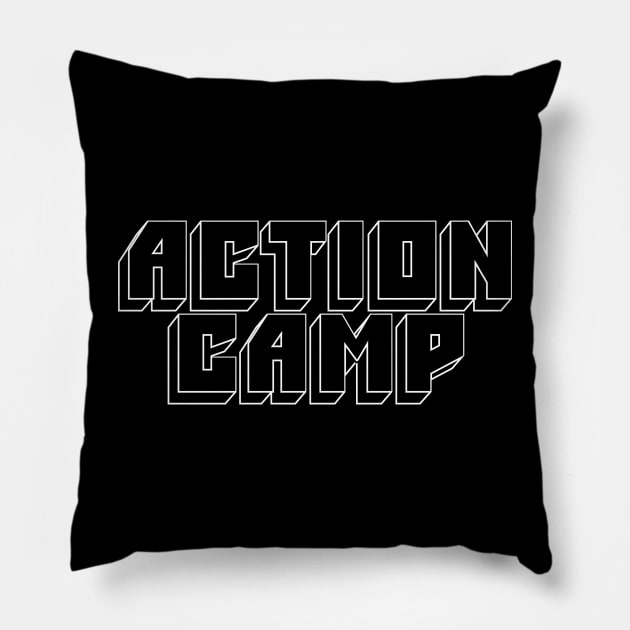 Action Camp Big Muff logo (white) Pillow by ActionCamp