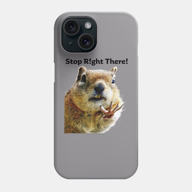 Stop Right There Chipmunk Body Language with Typography Phone Case by OLena Art 