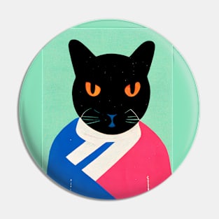 Kreuzberg Cat Retro Poster Vintage Art Sport Wall Blue Pink Illustration Pin