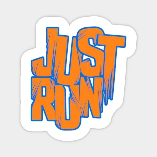 Just Run - Orange and Blue Magnet