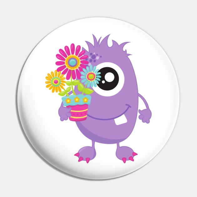 Spring Monster, Purple Monster, Colorful Flowers Pin by Jelena Dunčević