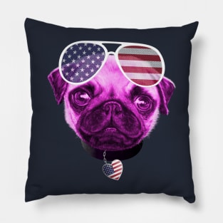 Pug Independence Day 4th July Party Pillow