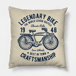 Vintage Bicycle League Design Pillow