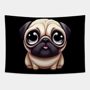 Vibrant Pug Illustration Tapestry