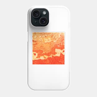 coral orange beige gold abstract marbled abstract digital painting Phone Case