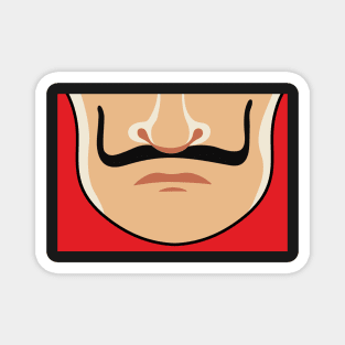 DALI - Moustache, colored, face mask (RED) Magnet