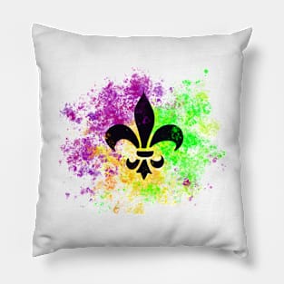 Abstract Mardi Gras Fleur de lis Pillow