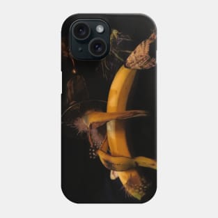 Banana, Thistle & Feathers 2 - Baroque Inspired Dark Still Life Photo Phone Case