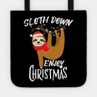 Sloth down enjoy christmas Tote