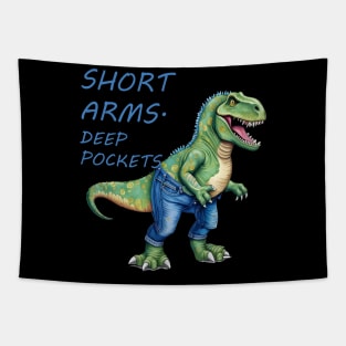 Short Arms And Deep Pockets Fun TRex Illustration Tapestry