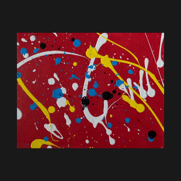 Splatter on red by Baraka Designs