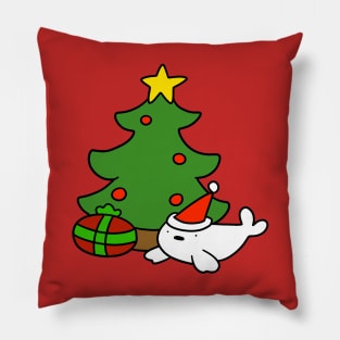 Christmas Baby Harp Seal Pillow