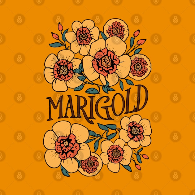 Marigold vintage flowers by craftydesigns