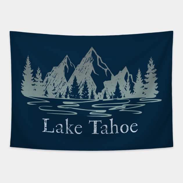 Lake Tahoe Ski Mountain Resorts Family Vacation Souvenir Tapestry by Pine Hill Goods