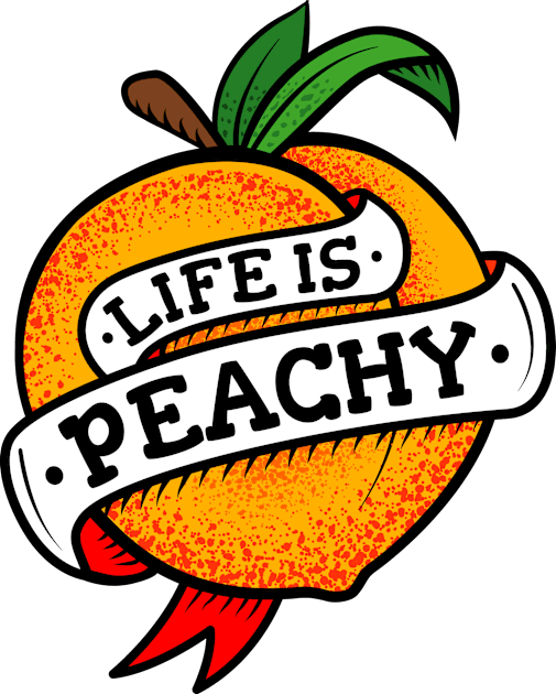 Life Is Peachy Retro Tattoo Style Kids T-Shirt by propellerhead