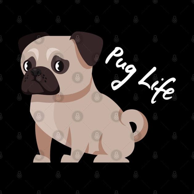 Wrinkled Royalty Pug Life, Trendsetting Tee for Dog Lovers by Merle Huisman