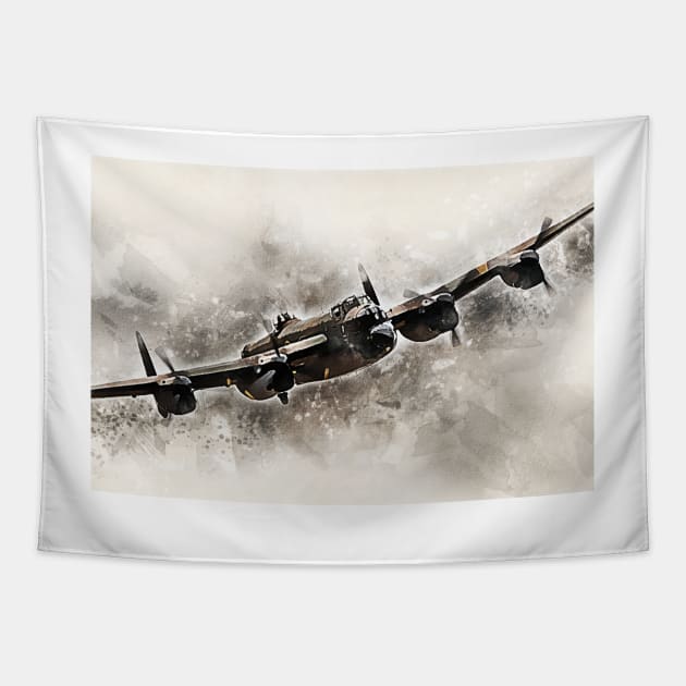 BBMF Lancaster Bomber - Painting Tapestry by aviationart