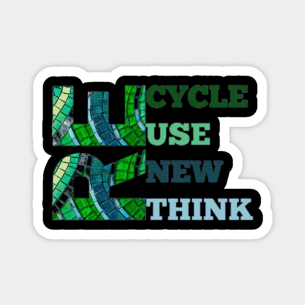 Recycle Reuse Renew Rethink Crisis Environmental Activism Magnet by Sams Design Room