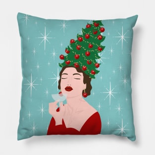 Vintage Christmas Tree hair Pillow