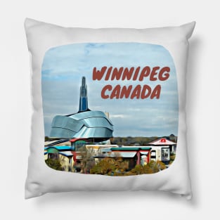 Winnipeg Canada Human Rights Museum Painting Pillow