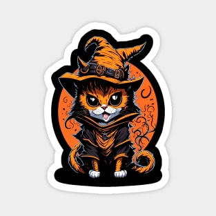 happy halloween black cat witcher Magnet