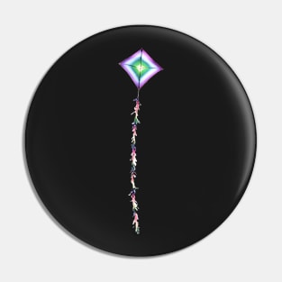 Kite on a black background Pin