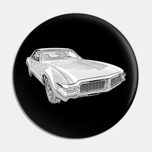 Oldsmobile Toronado 1968 American classic car monochrome Pin