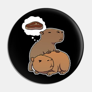 Capybara thinking about Steak Pin