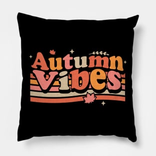 Autumn Vibes 70s Fall Lover Retro Vintage Pillow