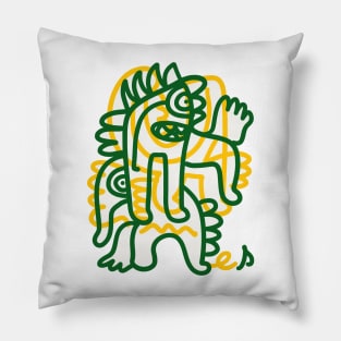 Green Yellow Reggae Graffiti Creature Pillow
