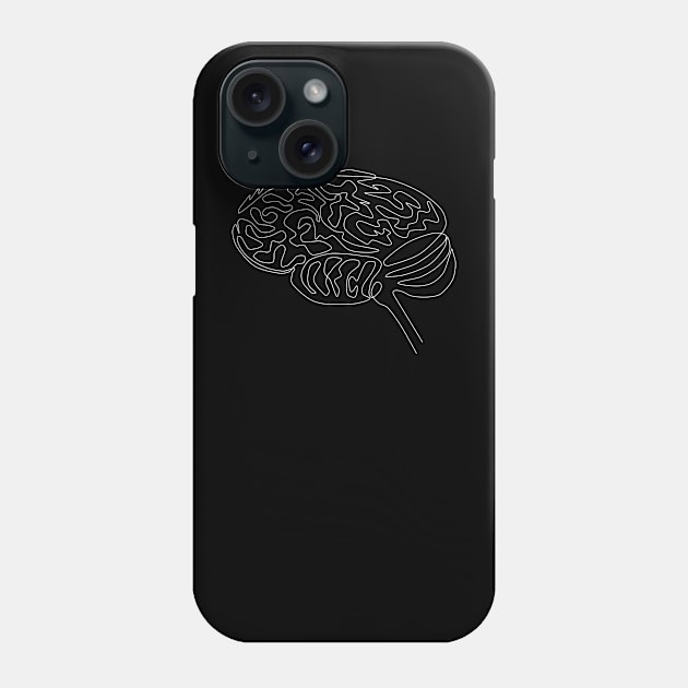 One-line Brain Phone Case by Sci-Emily
