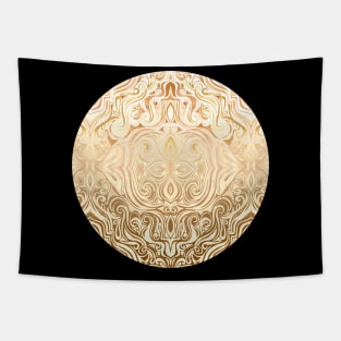 Tribal Swirl Pattern in Neutral Tan and Cream Tapestry