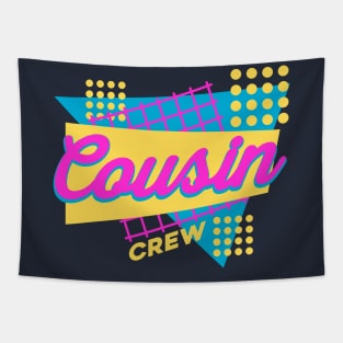 Cousin Family Crew Matching Retro Typography Text Tapestry