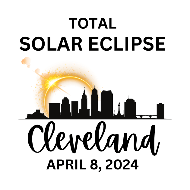 Total Solar Eclipse Cleveland Ohio April 8, 2024 by Little Duck Designs