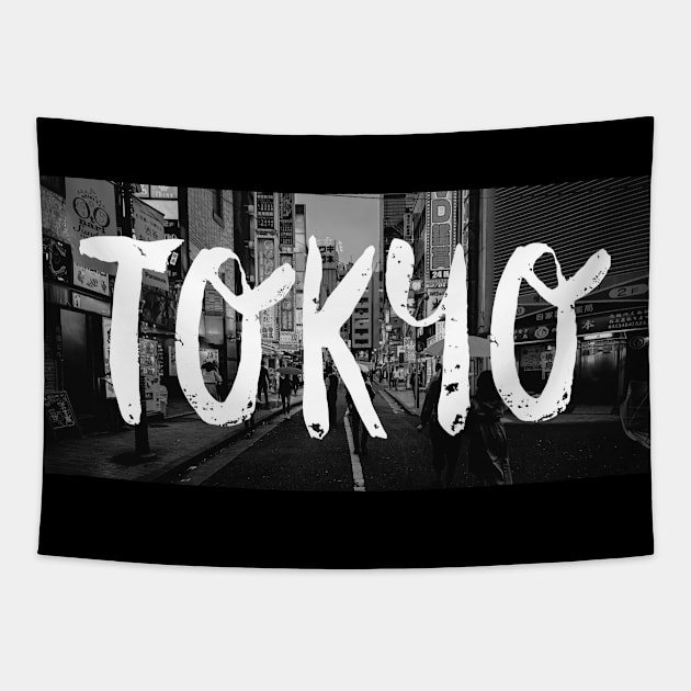 Tokyo City Night View Tapestry by FRD ArtDesign