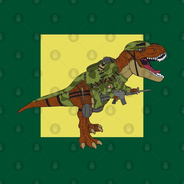 T-rex is a war veteran in prehistoric times by FAawRay