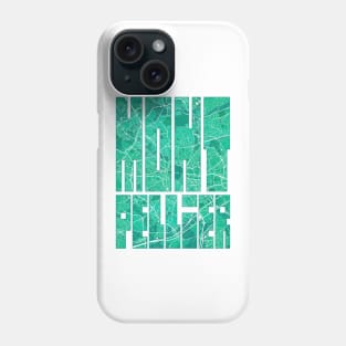 Montpellier, France City Map Typography - Watercolor Phone Case